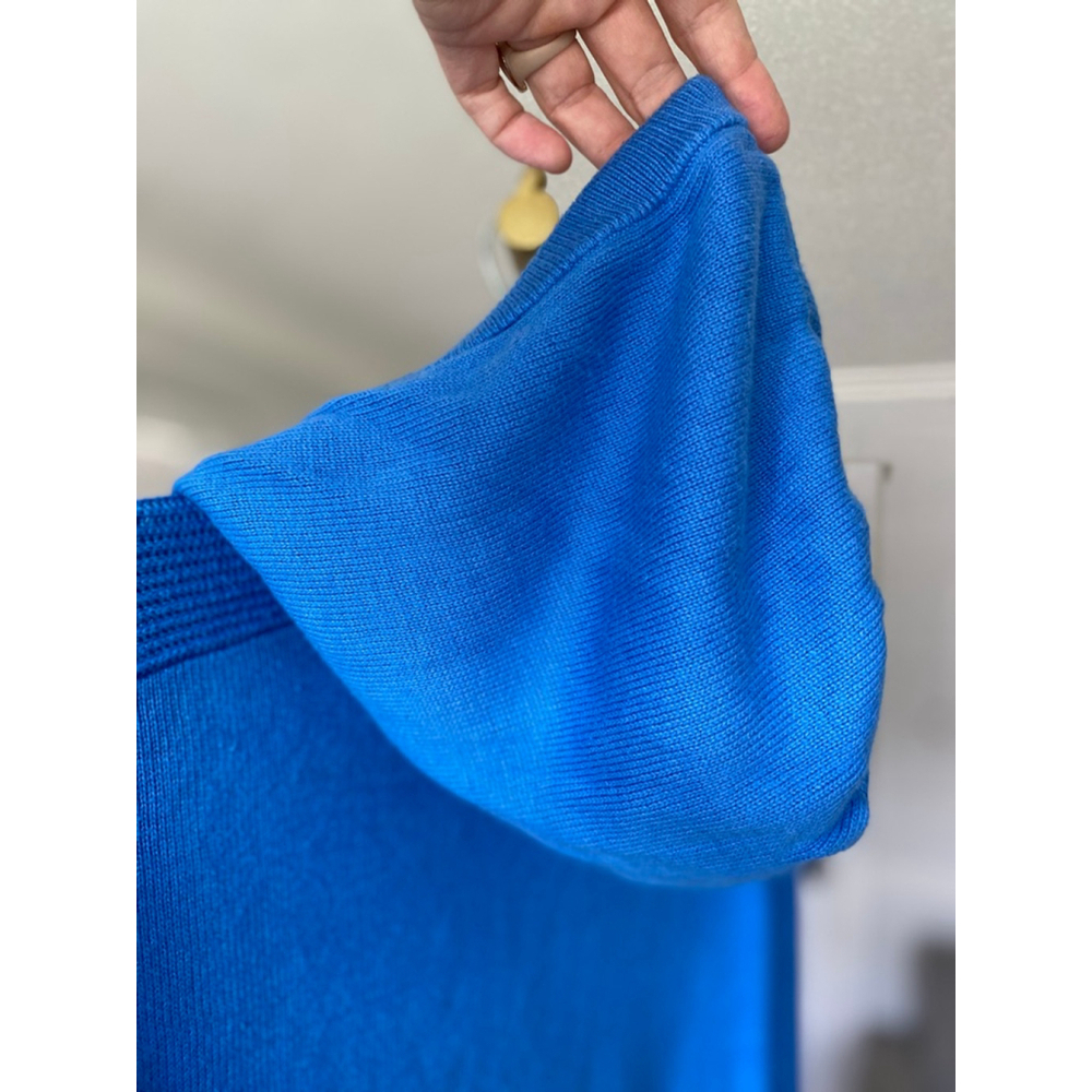 Style & Co Knit Hoodie Pullover Bright Blue Cozy Buttery Soft Ribbed M Lounge - Picture 4 of 7